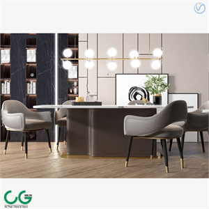 3d model of modern light luxury restaurant